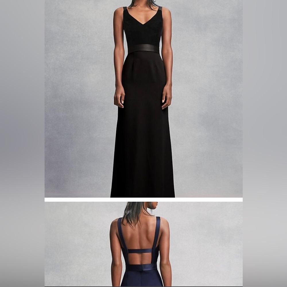 Black White by Vera Wang Velvet Bridesmaid Dress size 6
